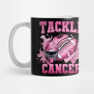 Tackle Breast Cancer American Football Pink Ribbon Awareness Mug